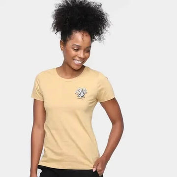Camiseta Flowers Volcom - Kaki