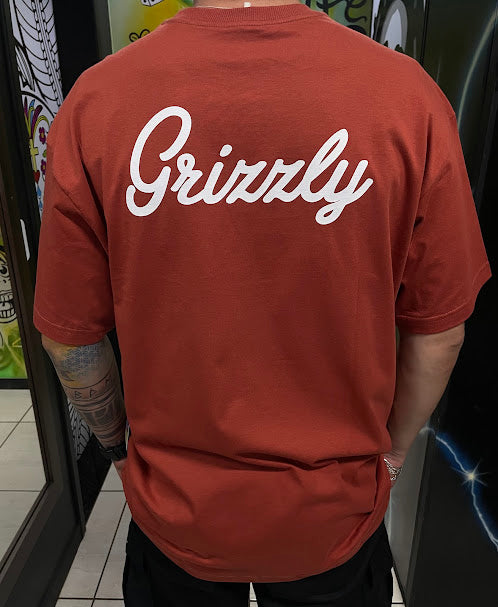 T-shirt Grizzly Back Script Logo Tee - Rust