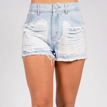 Shorts Jeans Street Freesurf - Destroyed - Lavagem Clara