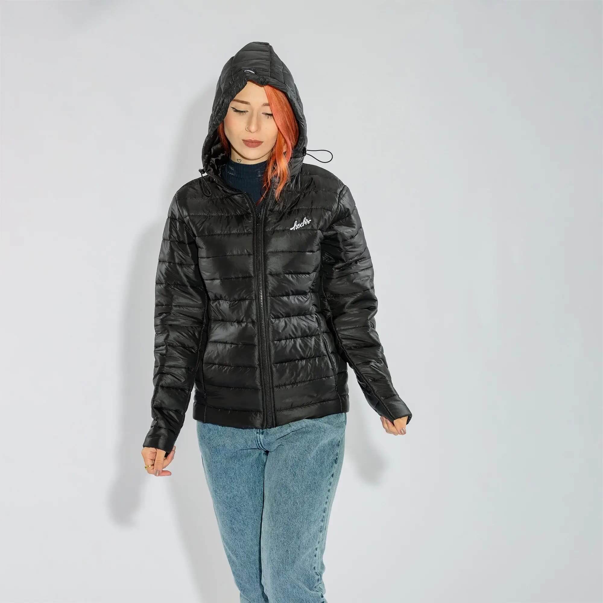 Jaqueta Puffer Pluma Hocks Skate Preto Outlet