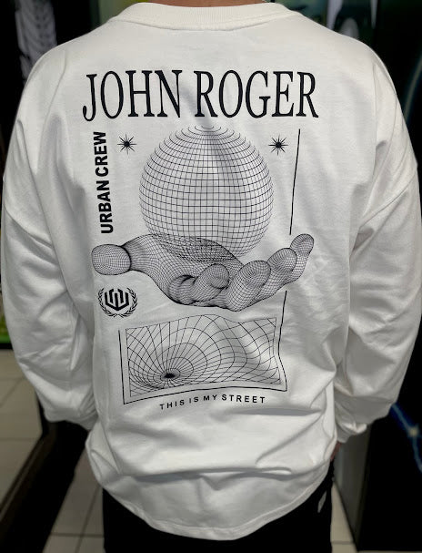 Camiseta Malhão Manga Longa Fire World John Roger - Off White
