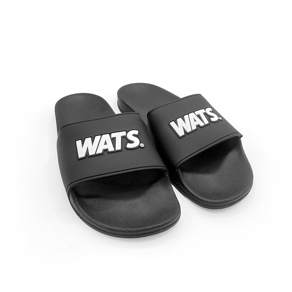 Chinelo Slide Logo Preto - Wats Company