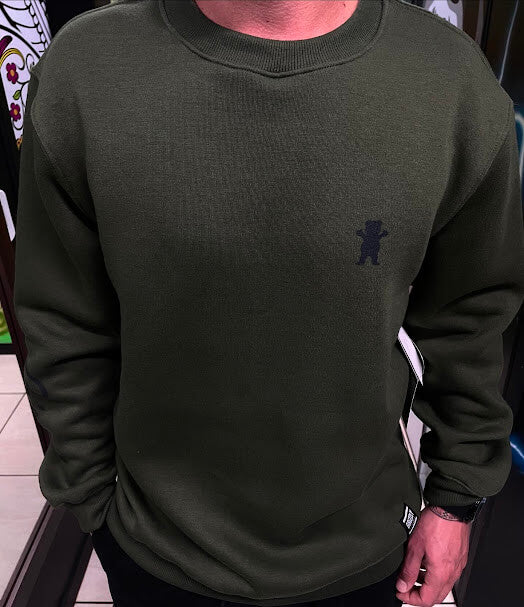 Moletom Careca Grizzly Mini Bear Verde Militar Outlet