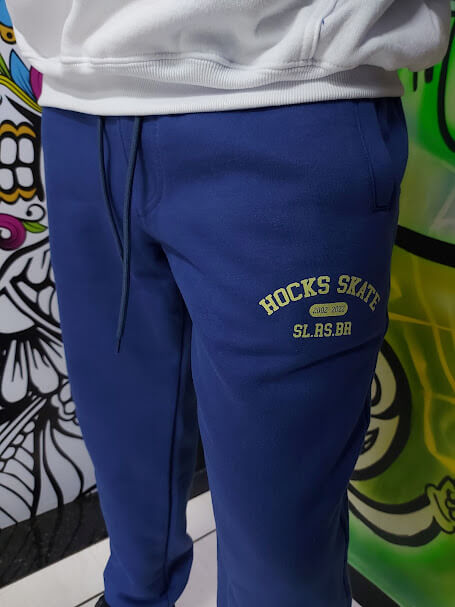 Calça Moletom Champ Hocks Skate - Azul marinho Outlet