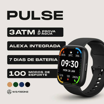 PULSE WEARZONE VERDE | Smartwatch Esportivo | A PROVA D'ÁGUA, ALEXA integrada até 7 Dias de Bateria (Cópia)