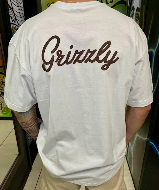 T-shirt Grizzly Back Script Logo Tee - White
