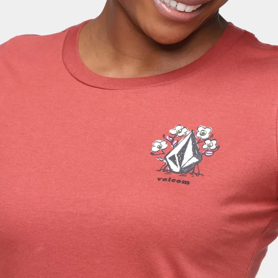 Camiseta Flowers Volcom - Coral