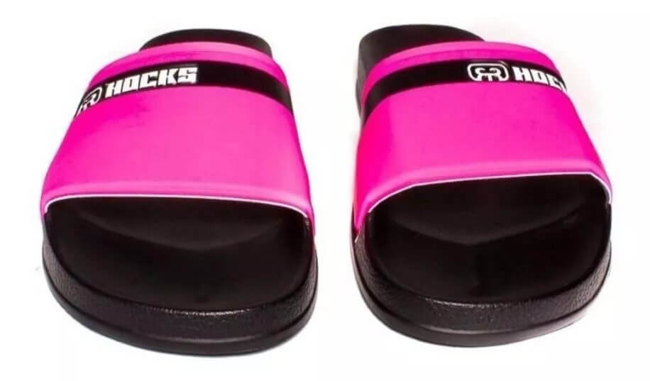 Chinelo Slide Black Rosa Fluor Hocks Skate