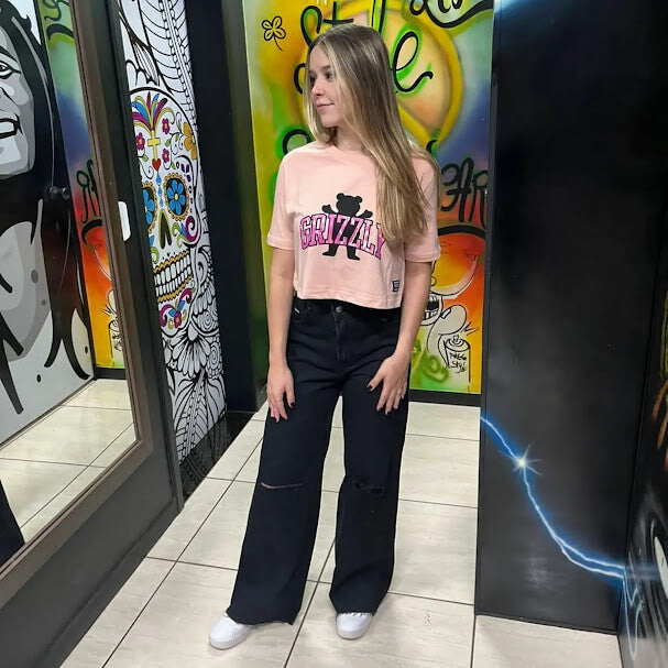Cropped Pink Camo Grizzly - Rosa