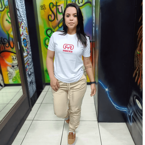Camiseta Malha Logo Hocks Skate - Branca