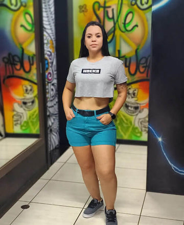 Cropped Logo Box Hocks Skate - Cinza