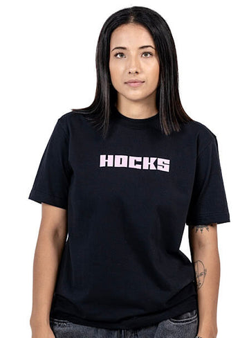 Camiseta Malha Logo Letter Hocks Skate - Preta - Large