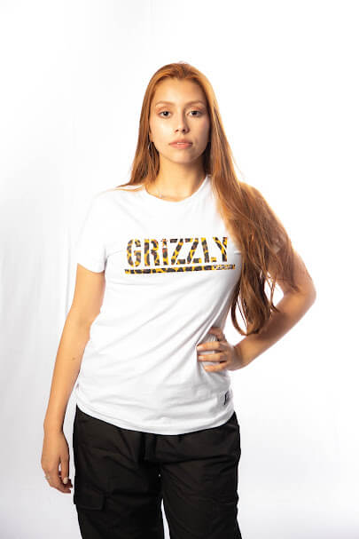 T-shirt Stamp Ounce Grizzly - Branca