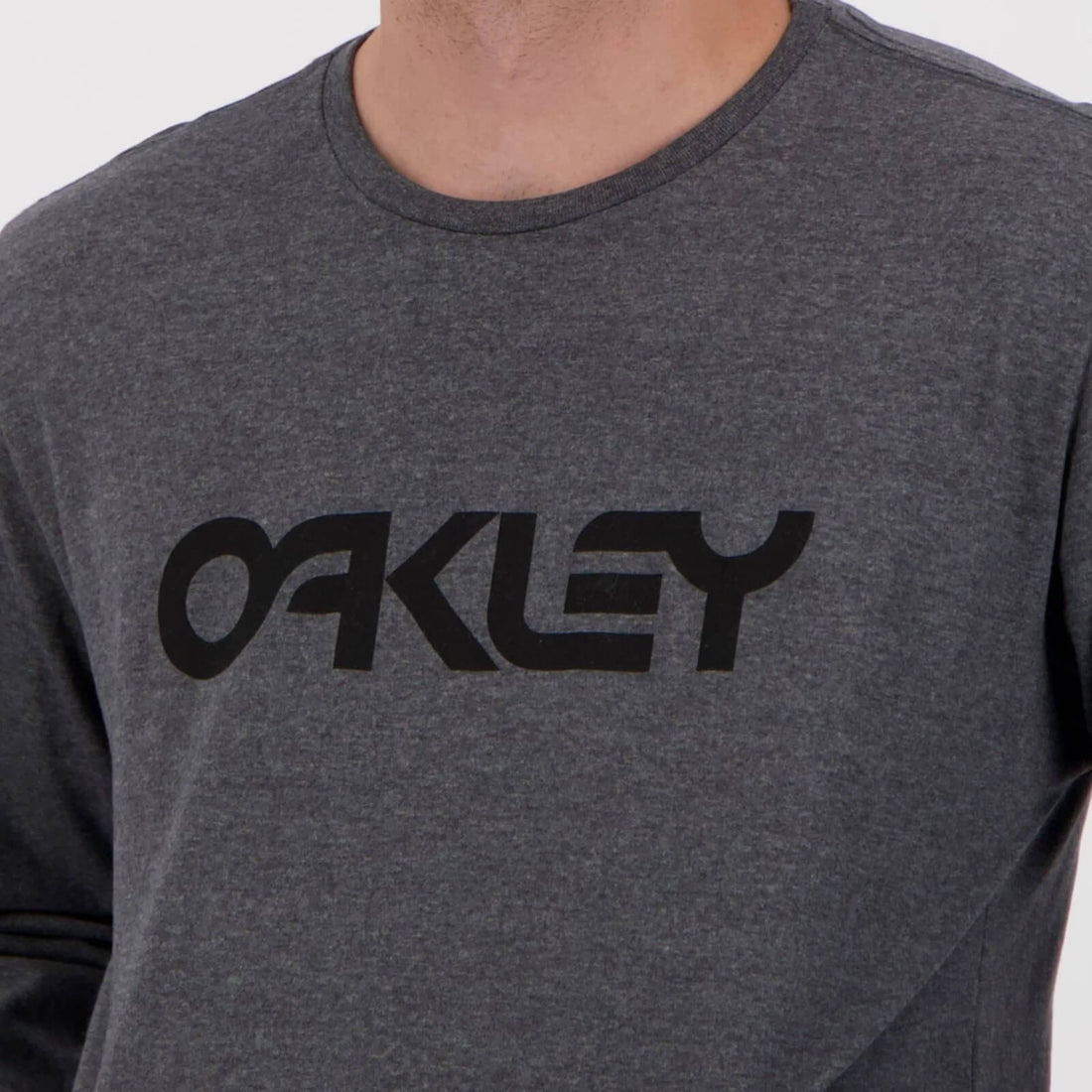 Camiseta Manga Longa Mark Tee Oakley - Cinza Mescla