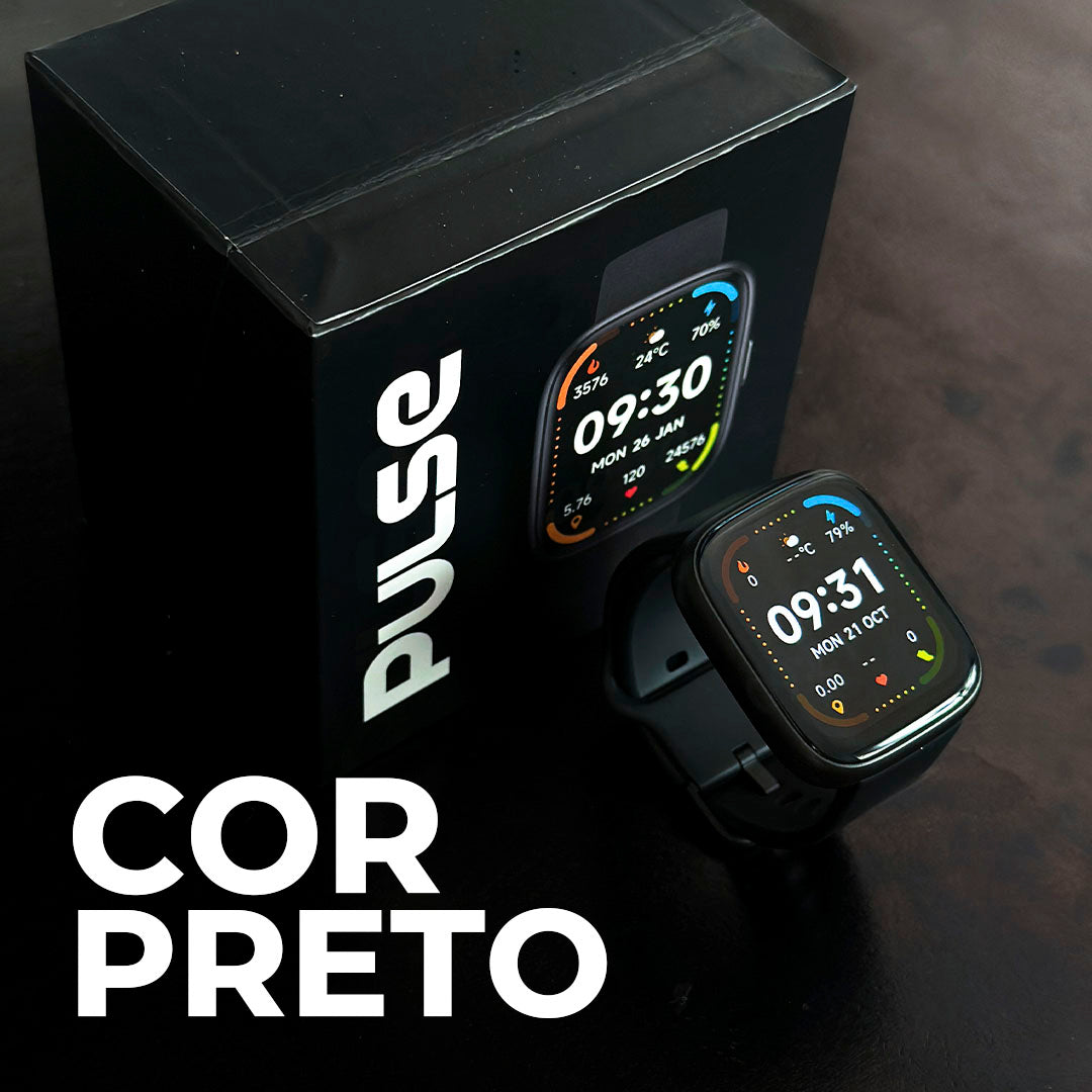 PULSE WEARZONE PRETO | Smartwatch Esportivo | A PROVA D'ÁGUA, ALEXA integrada até 7 Dias de Bateria