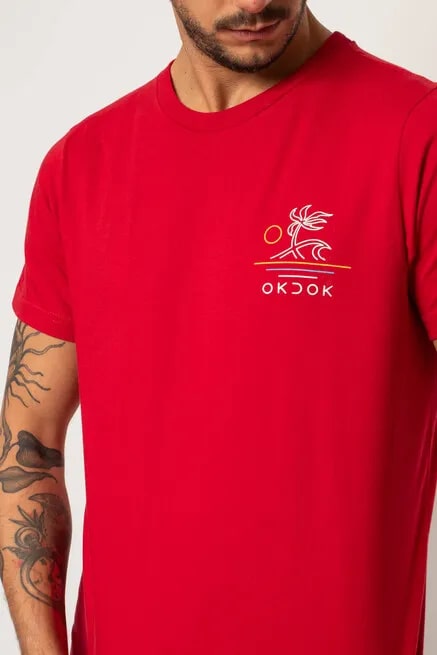 Camiseta Classic Sunrise Okdok - Vermelha