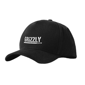 Boné Grizzly Og Stamp 5 Panel Aba Curva Snapback - Black