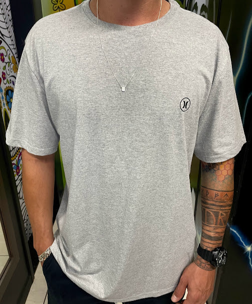 Camiseta Silk Mini Circle Icon Hurley - Mescla Cinza