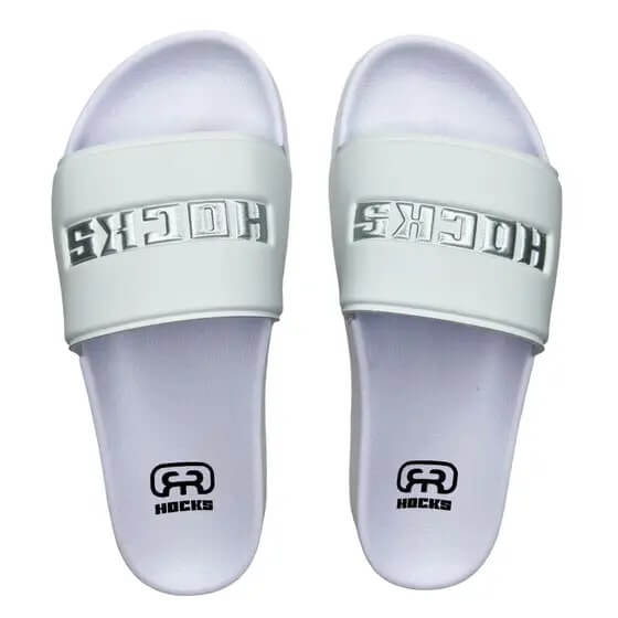 Chinelo Slide White Silver Hocks Skate