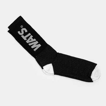 Meia Cano Longo Logo Preta Wats Company