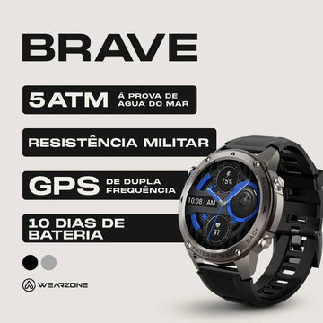 BRAVE PRATA | GPS | 5ATM Aprova de água do mar | Resistência IP69k