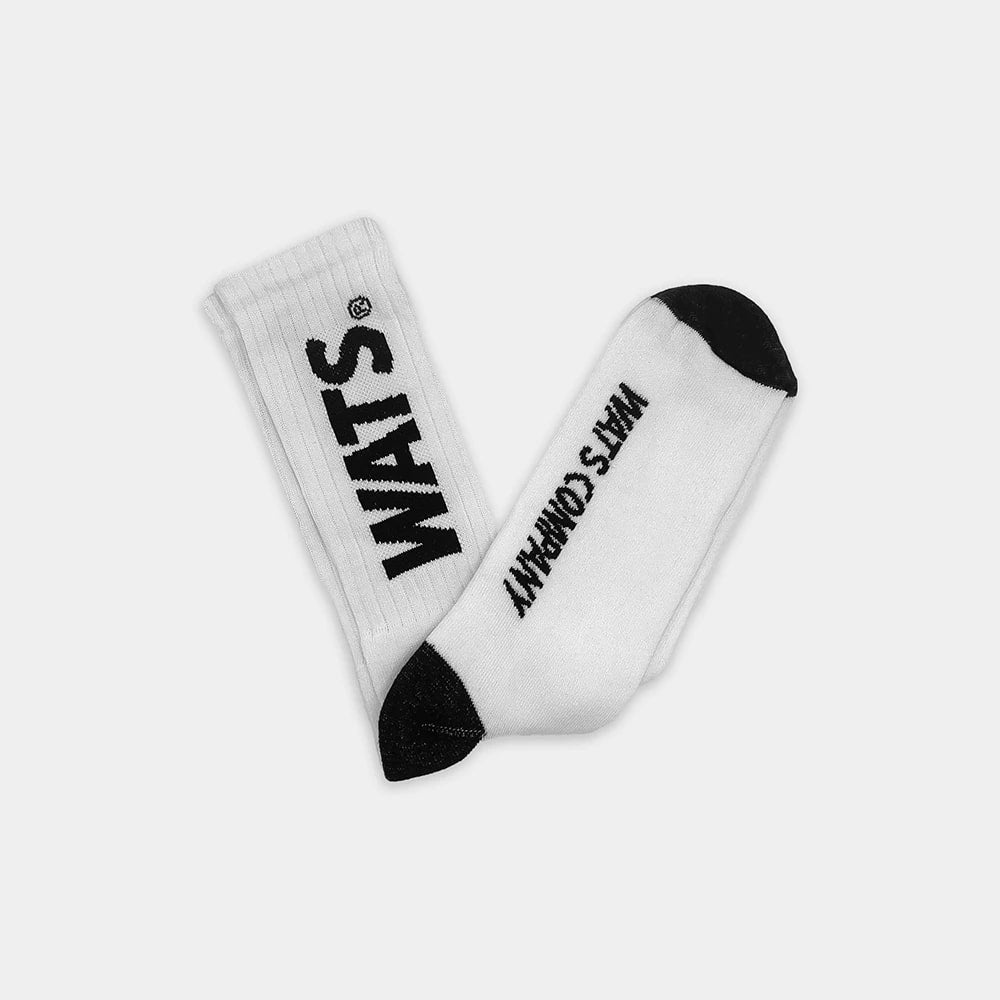 Meia Cano Longo Logo Branca Wats Company