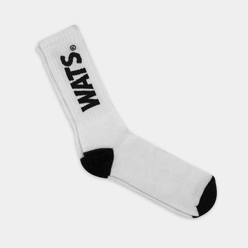 Meia Cano Longo Logo Branca Wats Company