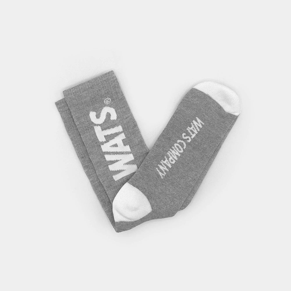 Meia Cano Longo Logo Cinza Wats Company