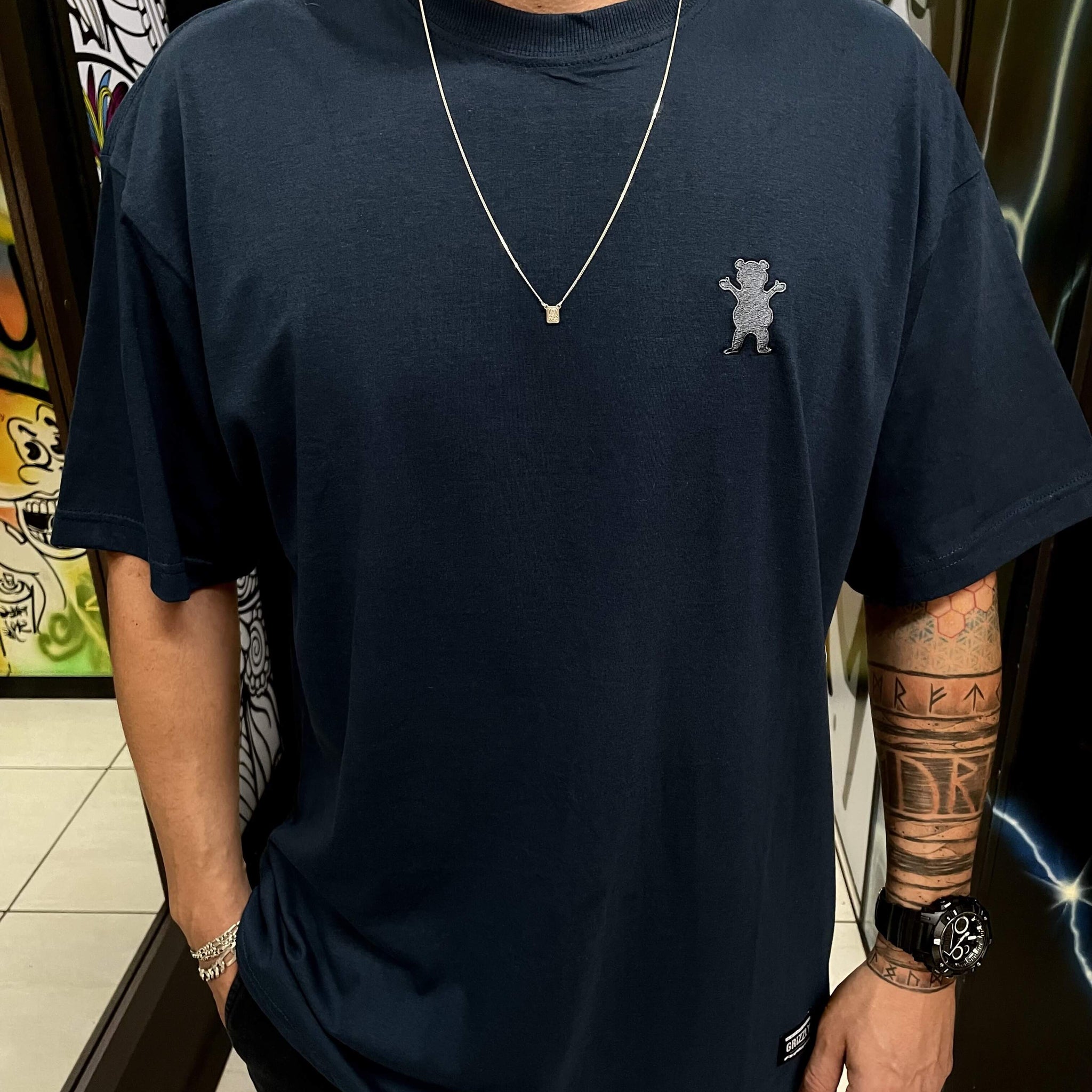 T-shirt Grizzly Mini Og Bear - Midnigth Blue