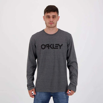 Camiseta Manga Longa Mark Tee Oakley - Cinza Mescla