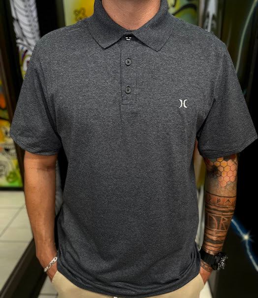 Polo Hurley Melange Mescla Preto