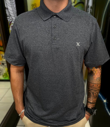 Polo Hurley Melange Mescla Preto